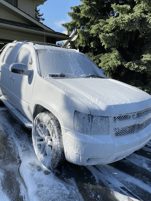 Truck exterior foam wash